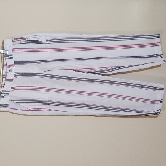 Liz Claiborne Linen White Stripe Pants NWT - Picture 1 of 7
